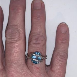 Sterling Silver Blue Swiss Topaz Ring